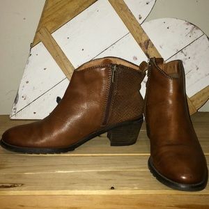 Women brown leather ankle booties pikolinos sz 38